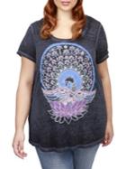 Lucky Brand Plus Swan Printed Cotton-blend Tee