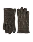 Calvin Klein Quilted Cuff Leather Gloves