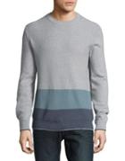 Black Brown Colorblock Crewneck Sweater