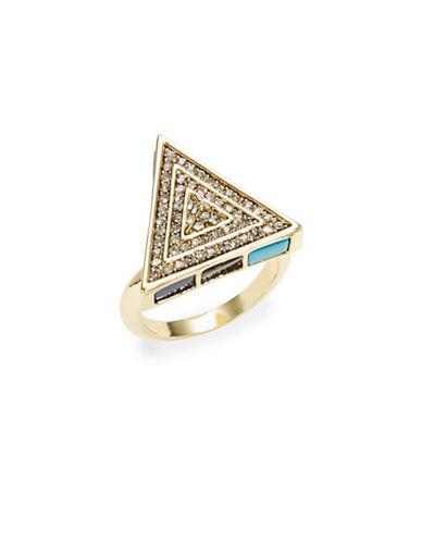 House Of Harlow Pave Turquoise Triangle Cocktail Ring