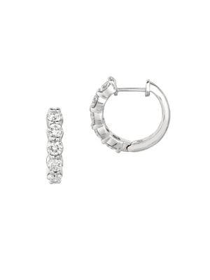 Morris & David 1.51 Tcw Diamond And 14k White Gold Hoop Earrings