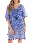Miraclesuit Tasseled Lace-up Cotton Caftan