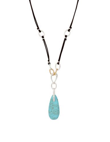 Robert Lee Morris Soho Turquoise Double Leather Cord Necklace