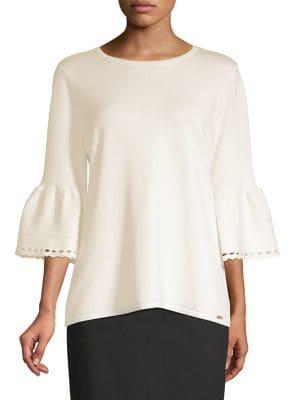 Ivanka Trump Three-quarter Bell Sleeve Top