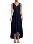 Karl Lagerfeld Paris 3d Rosetted Evening Gown