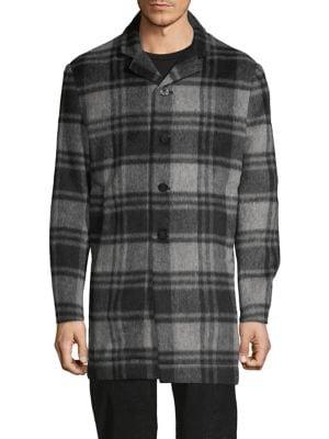 John Varvatos Star U.s.a. Carsen Plaid Car Coat