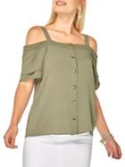 Dorothy Perkins Button Off-the-shoulder Top