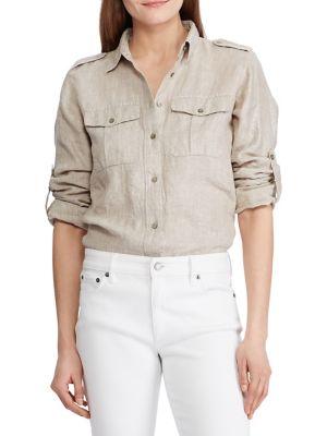Lauren Ralph Lauren Relaxed-fit Utility Linen Button-down Shirt