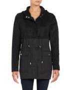 Vince Camuto Hooded Faux Suede Anorak Jacket