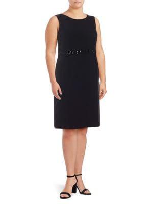 Nipon Boutique Plus Sleeveless Embellished Sheath Dress