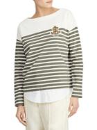 Lauren Ralph Lauren Petite Striped Layered Cotton Sweater