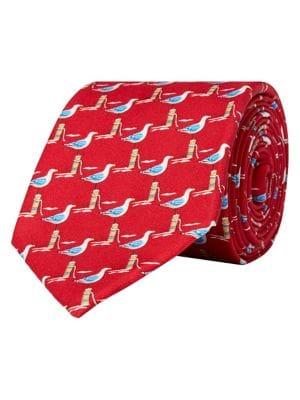 Lauren Ralph Lauren Seagull-print Silk Tie