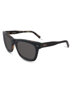 John Varvatos 55mm Embossed Guitar Tortoiseshell Square Sunglasses
