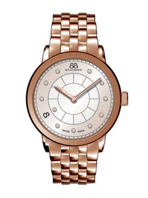 88 Rue Du Rhone Ladies' Double 8 Origin Rose Gold Watch With Diamonds