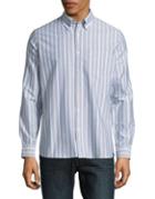 Brooks Brothers Red Fleece Striped Oxford Cotton Button-down Shirt