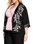 City Chic Plus Love Embroidered Jacket