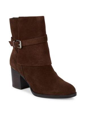 Lauren Ralph Lauren Buckled Block-heel Suede Boots