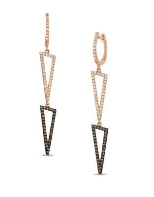 Le Vian Red Carpet Vanilla Diamonds, Chocolate Diamonds And 14k Strawberry Gold Drop Earrings