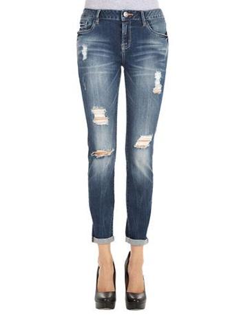 Kensie Jeans Slim Distressed Boyfriend Jeans
