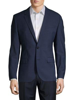 Hugo Henry Tonal Grid Wool Suit Jacket