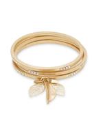 Nanette Lepore Leaf Charm-accented Bangle Bracelet Set