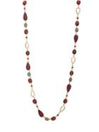 Anne Klein Mother Of Pearl & Crystals Strand Necklace