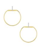 Roberto Coin Classic Parisienne Large Circle Diamond, 18k White Gold And 18k Yellow Gold Earrings