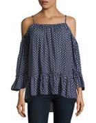 Beach Lunch Lounge Ruffled Cold-shoulder Top