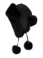 Surell Fox Fur Pom Ear Flap Hat