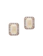 Effy Aurora 0.26 Tcw Diamond, Opal And 14k Yellow Gold Stud Earrings