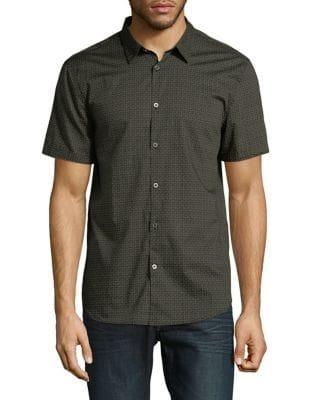 John Varvatos Star U.s.a. Medallion Short-sleeve Button-down Shirt