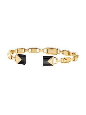 Michael Kors Mercer Sterling Silver & Black Onyx Cuff Bracelet