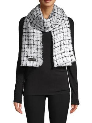Karl Lagerfeld Paris Patterned Tweed Scarf