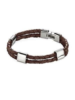Fred Bennett Leather & Stainless Steel Bracelet