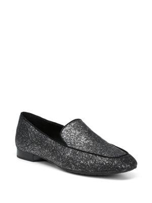 Donald J Pliner Honey Glitter Suede Loafers