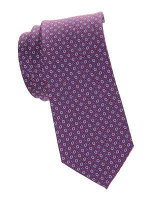 Black Brown Linvale Floral Tie