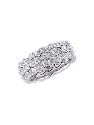 Sonatina 3-piece Sterling Silver & White Sapphire Stackable Rings