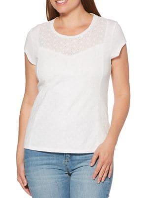 Rafaella Mixed-media Cotton Blend Top