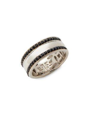 Effy Men's Black Sapphire And Sterling Silver Band Ring