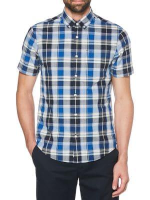 Original Penguin Slub Roadmap Plaid Short Sleeve Shirt