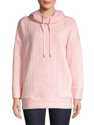 Jones New York Quilted Cowlneck Hoodie