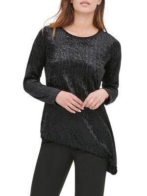 Calvin Klein Croc-embossed Velvet Top