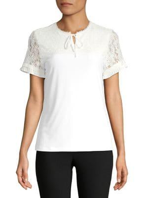 Karl Lagerfeld Paris Short-sleeve Lace Blouse