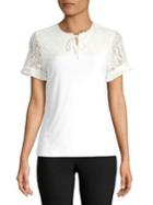 Karl Lagerfeld Paris Short-sleeve Lace Blouse