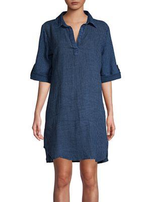 Elan Striped Cotton Shift Dress