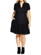 City Chic Plus Laced Waist Dress