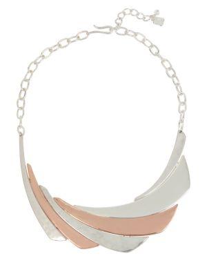 Robert Lee Morris Collection Hint Of Rose Two-tone Frontal Necklace