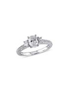 Sonatina Diamond Bridal 14k White Gold Oval Diamond 3-stone Engagement Ring