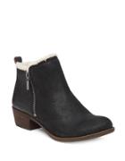 Lucky Brand Basel Leather And Faux Shearling Ankle Boots