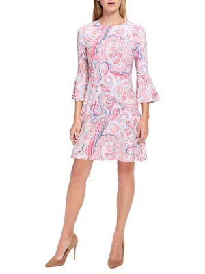 Tommy Hilfiger Paisley-print Bell-sleeve A-line Dress